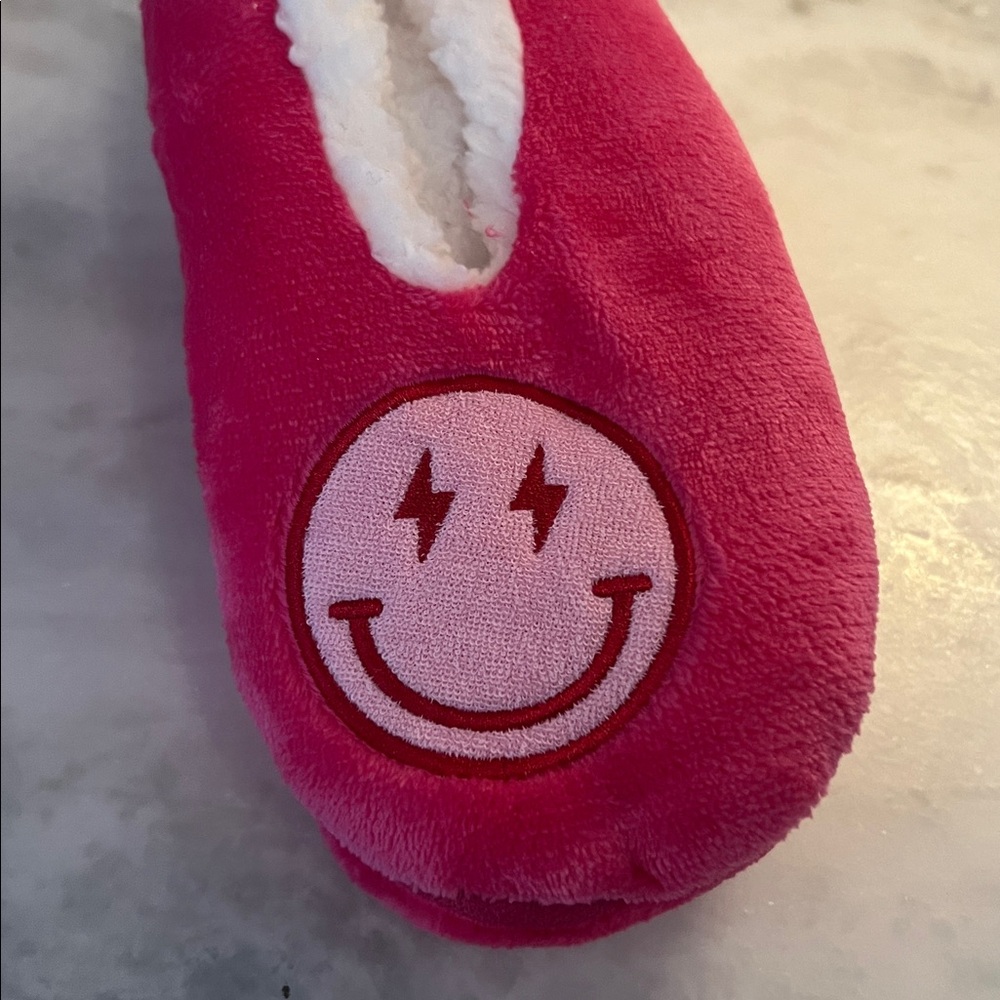 Cozy Pink Plush Kids One Piece with Smiley Face
